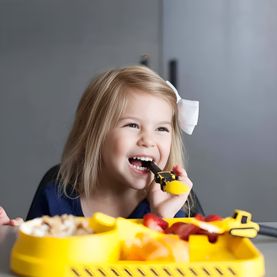 Bulldozer Toddler Cutlery Set Fun Mealtime Utensils For Kids