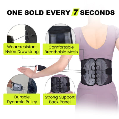 Adjustable Double Pulley Breathable Lumbar Support Belt For Waist Shaping