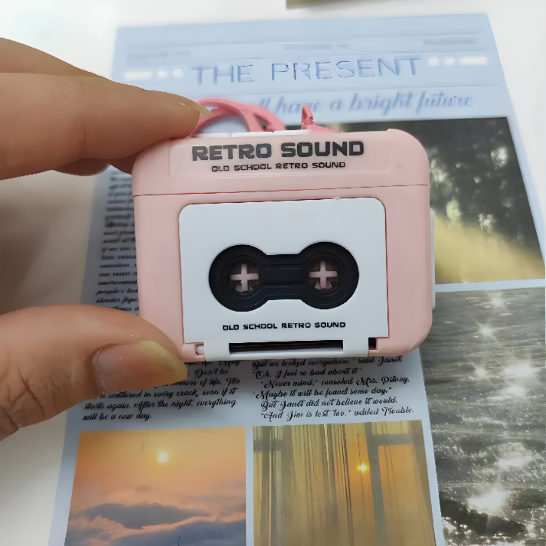 Mini Cassette Player Keychain Retro Style Portable Accessory