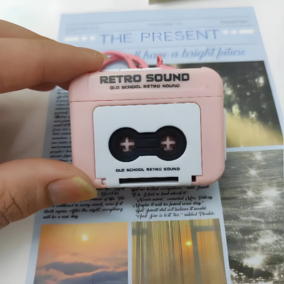 Mini Cassette Player Keychain Retro Style Portable Accessory