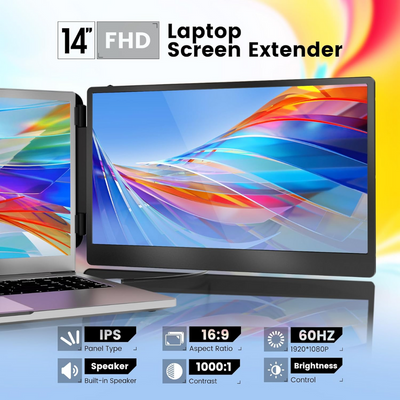 Portable Dual Laptop Monitor Extender For Enhanced Productivity