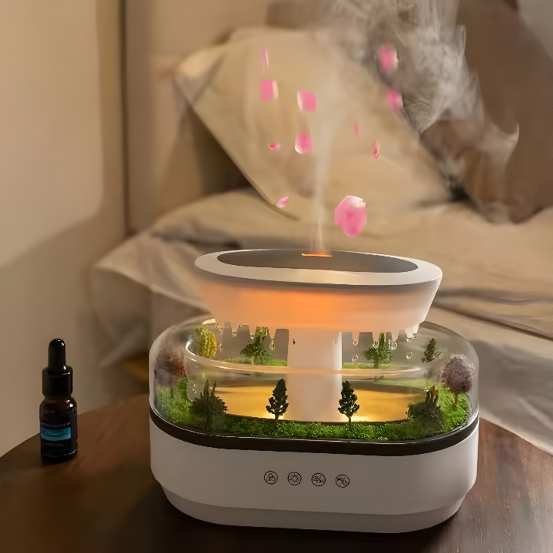 Raindrop LED Humidifier With Soothing Night Light And Whisper Quiet Operation