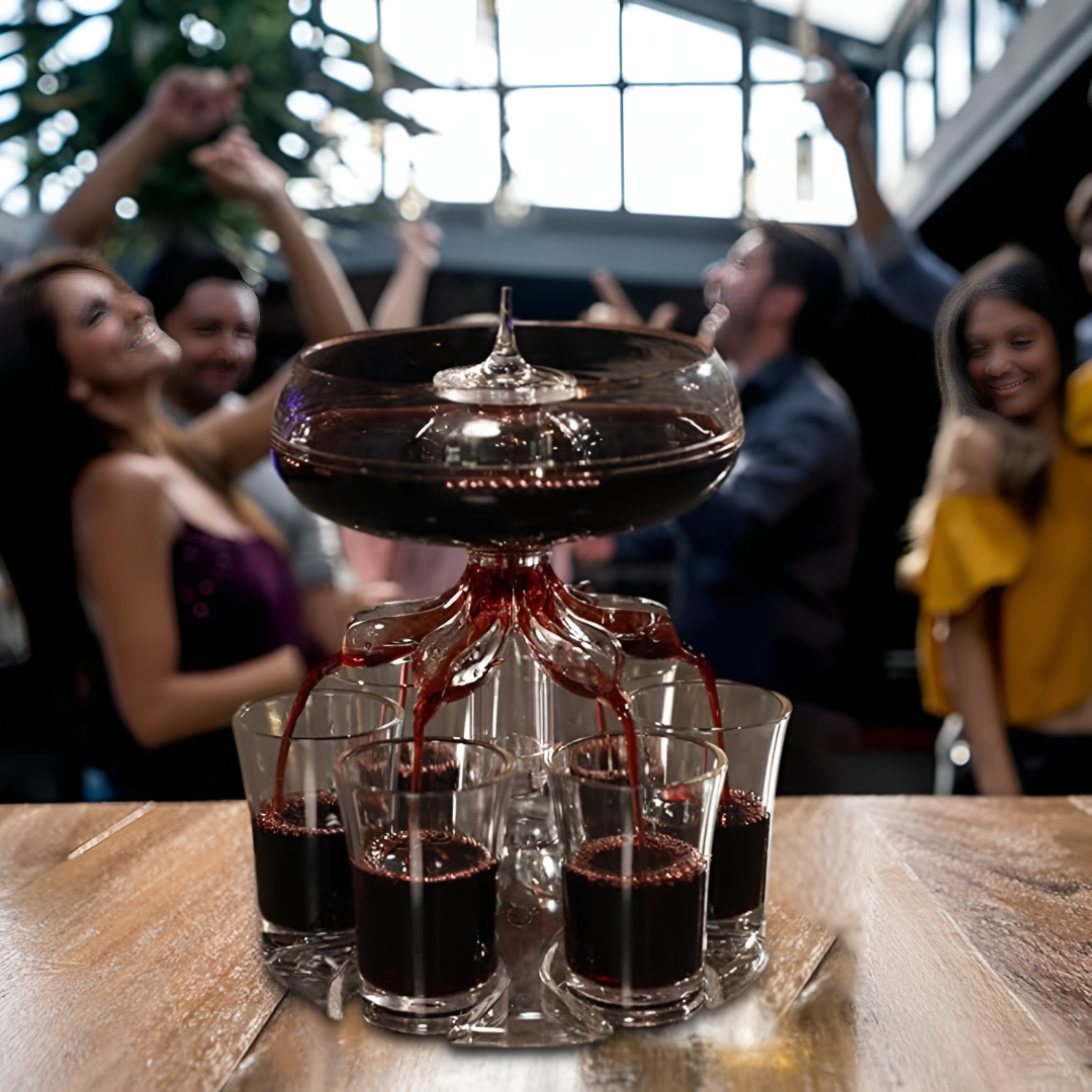 Shot Glass Dispenser With Convenient Holder For Easy Serving