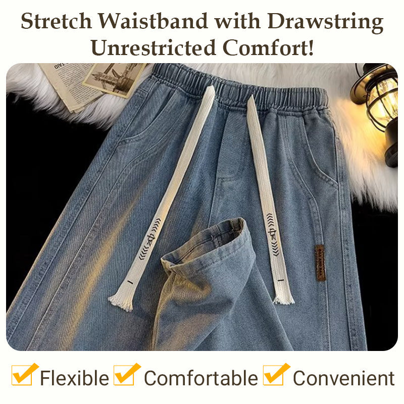 Men's Loose Straight Jeans Comfortable Durable Casual Denim Pants