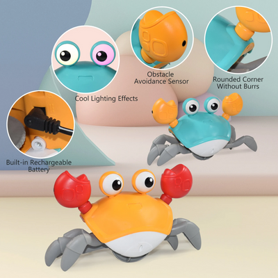 Tummy Time Toy Crawling Crab For Infant Development And Play