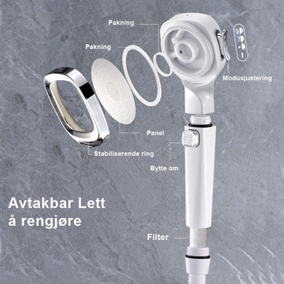 Handheld Pressurized Shower Head With 4 Spray Modes And Pause Switch
