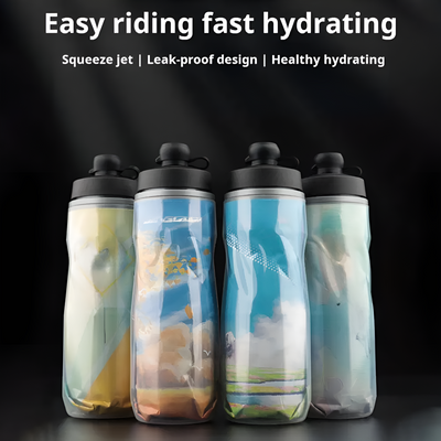 Cycling Water Bottle With Protective Dust Cap For Outdoor Use