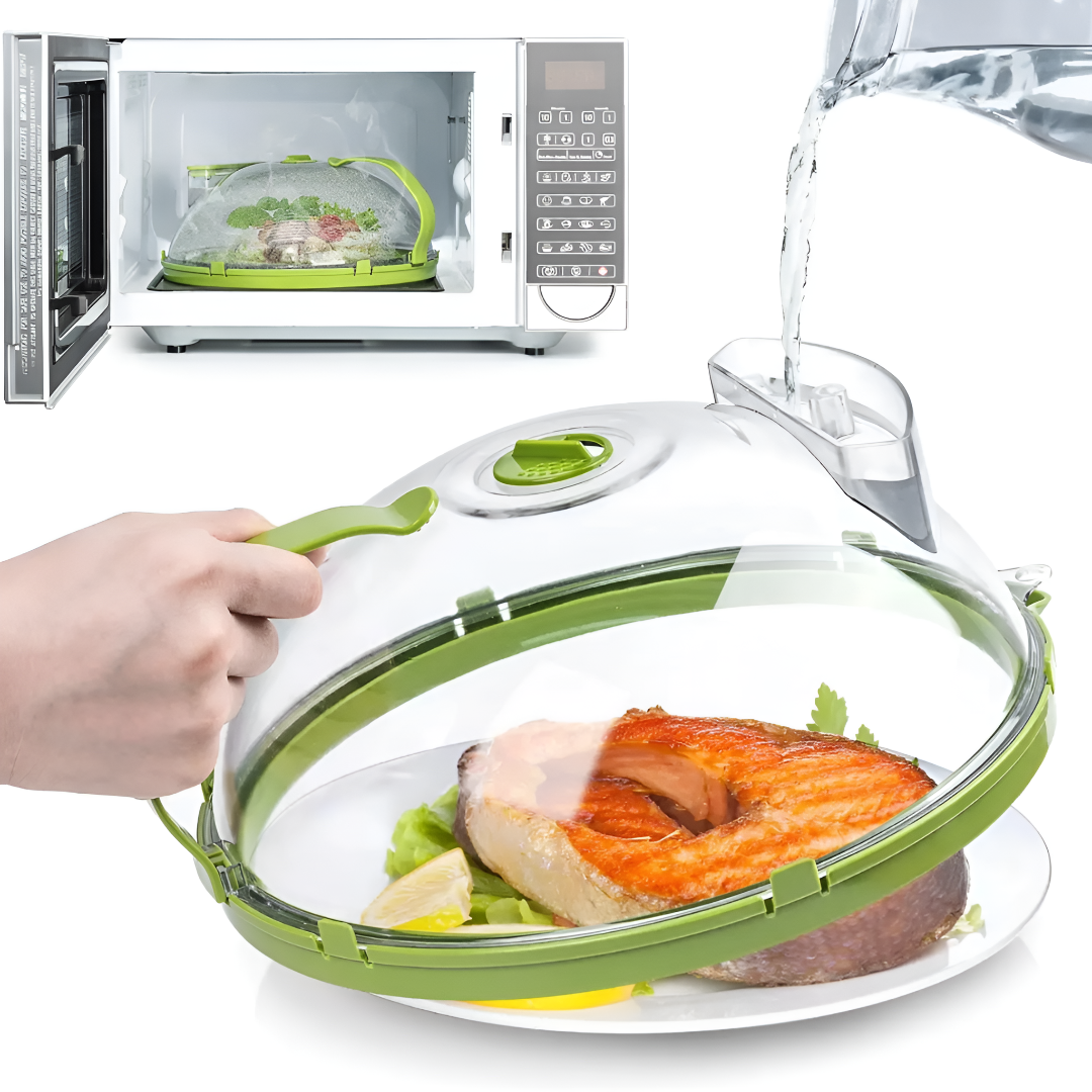 Microwave Food Cover With Adjustable Steam Vent For Even Heating