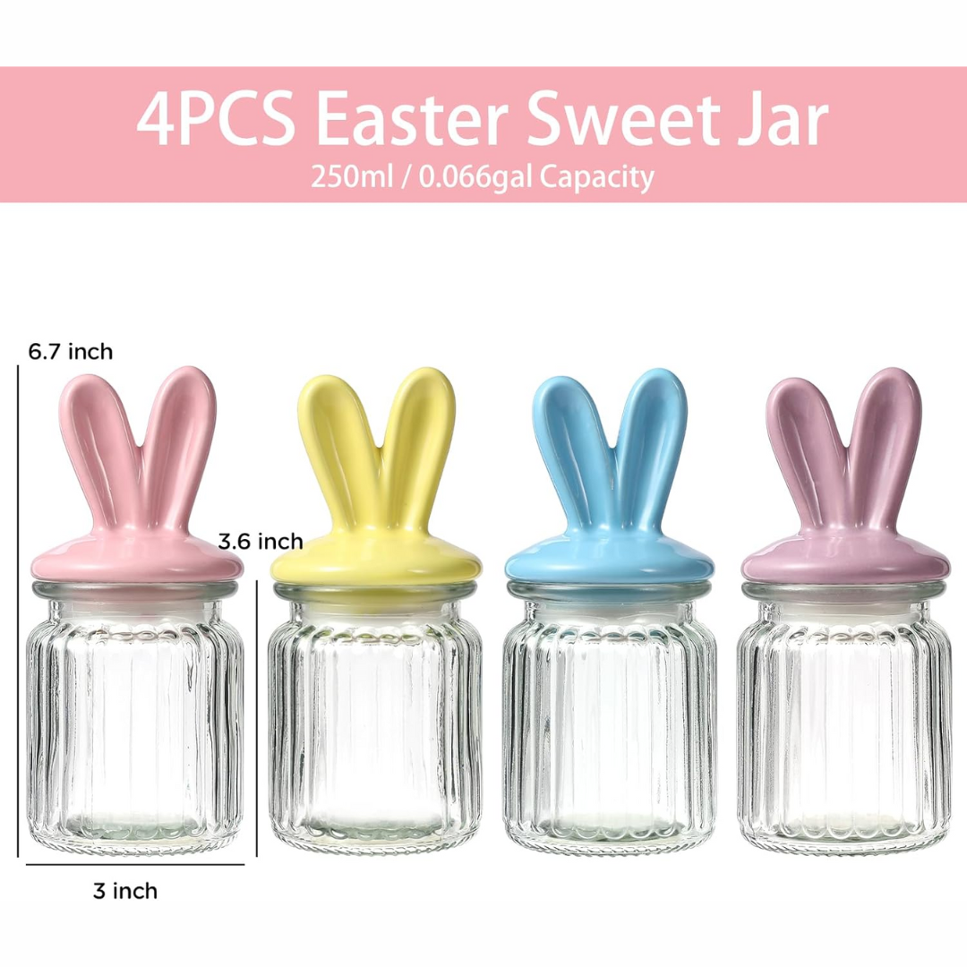 Easter Bunny Candy Jars Decorative Treat Containers For Holidays
