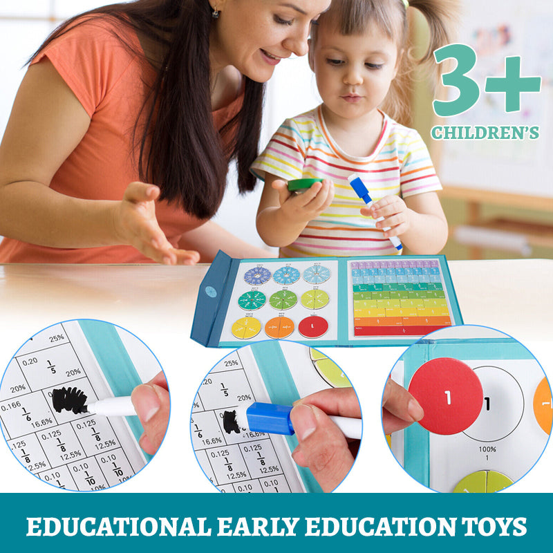 Magnetic Fraction Disk Demonstrator Educational Math Teaching Tool