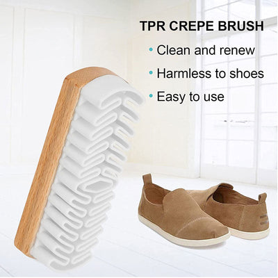 Natural Crepe Wood Brush For Suede Nubuck Leather Shoe Care