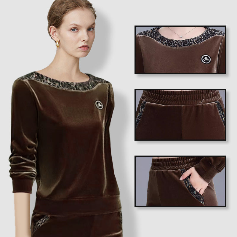 Women's Casual Lounge Set Soft Long Sleeve Top And Pants