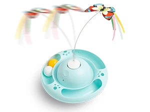 Interactive Cat Toy Butterfly With 3-Speed Motion And Ball For Kittens