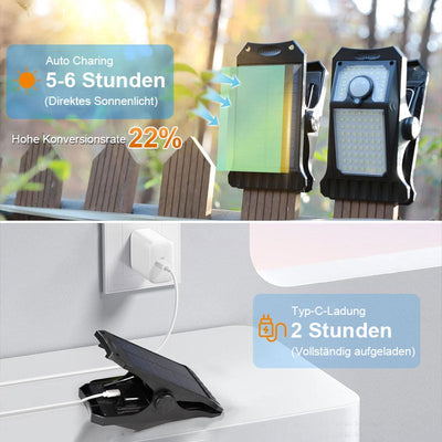Waterproof Solar Clip Light Outdoor Portable Garden Lamp