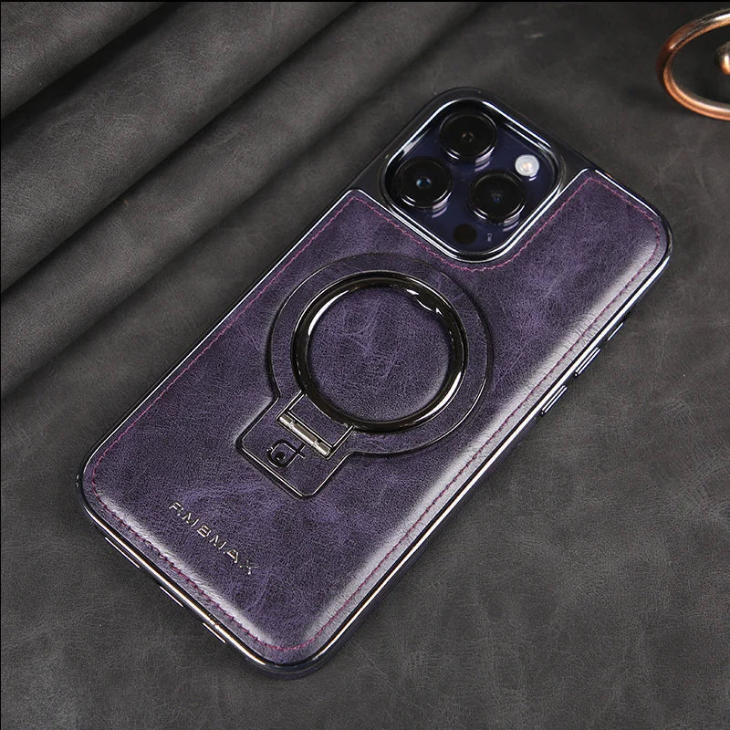 Leather Magnetic Phone Case Stand Holder For Mobile Devices