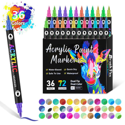 Dual Tip Acrylic Paint Marker Pen For Art And Crafts