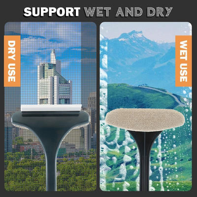 2 In 1 Window Cleaning Brush For Glass And Screen Surfaces