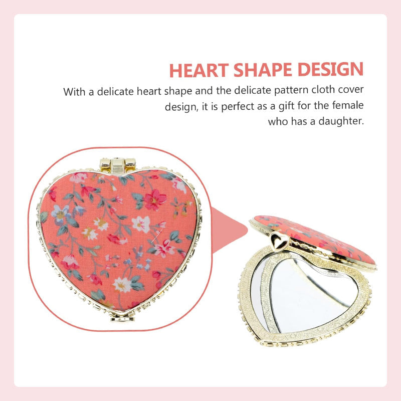 Retro Style Compact Double Sided Folding Mirror For Travel