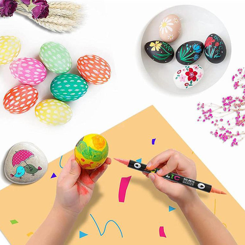 Dual Tip Acrylic Paint Marker Pen For Art And Crafts