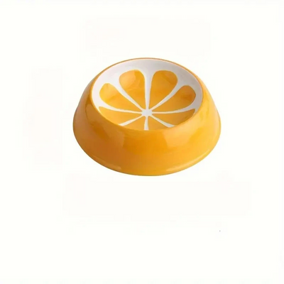 Ceramic Pet Bowl With Fruit Design Anti-Tip Food And Water Feeder