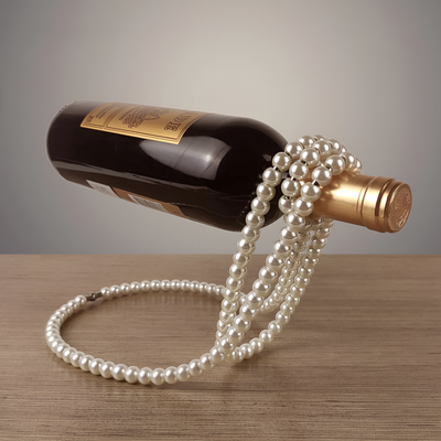 Floating Pearl Wine Bottle Holder Elegant Display Stand