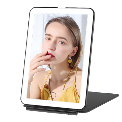 Rechargeable LED Makeup Mirror With Built-in Light And Portable Design