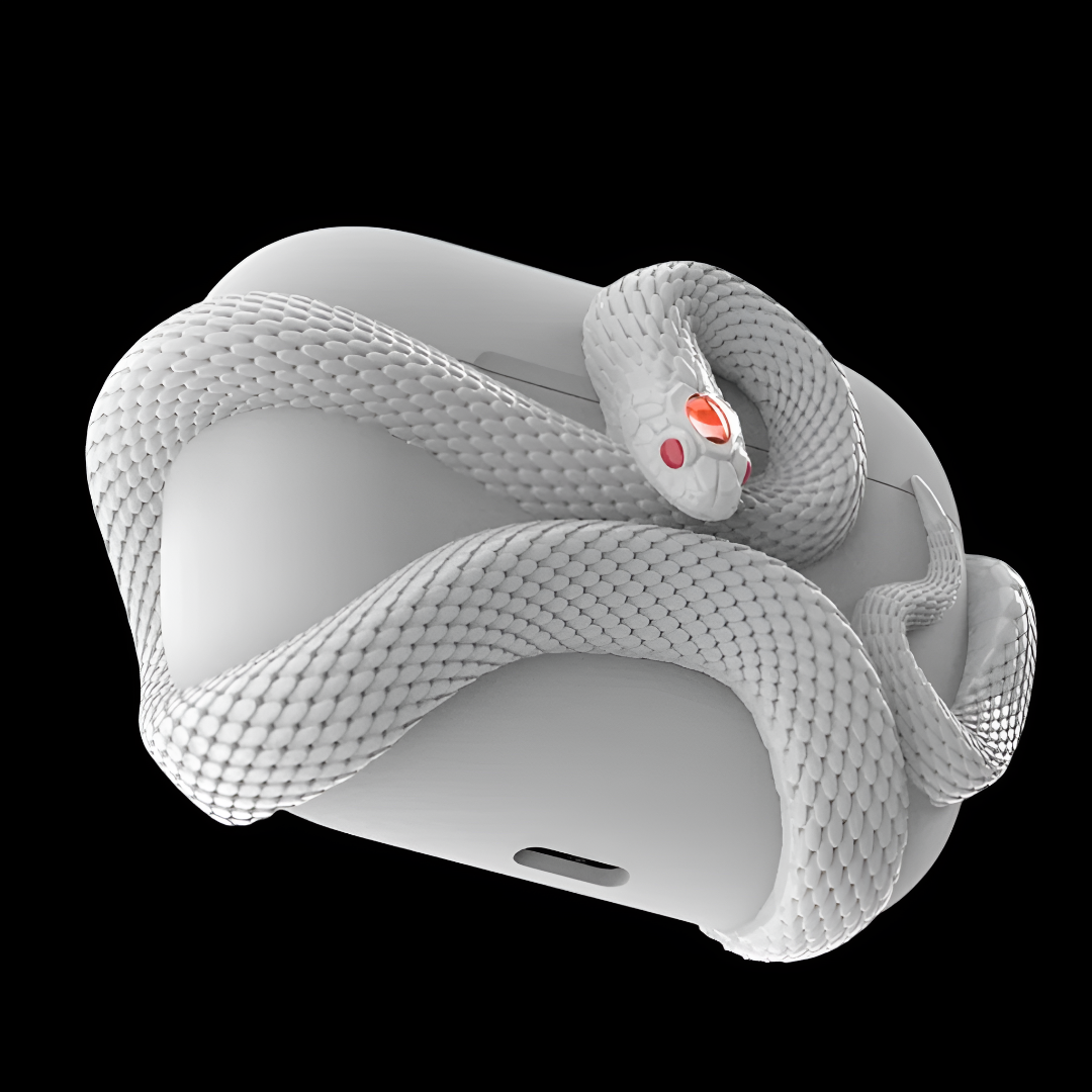 3D Snake AirPods Case Protective Cover For Wireless Earbuds