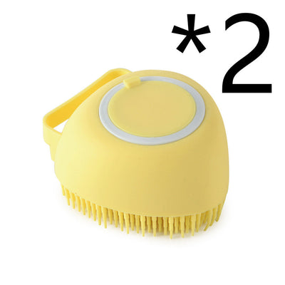 Silicone Dog Grooming Brush Bath Massage Gloves Shampoo Dispenser
