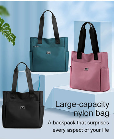 Waterproof Nylon Shoulder Bag Large Capacity Multi Pocket Design