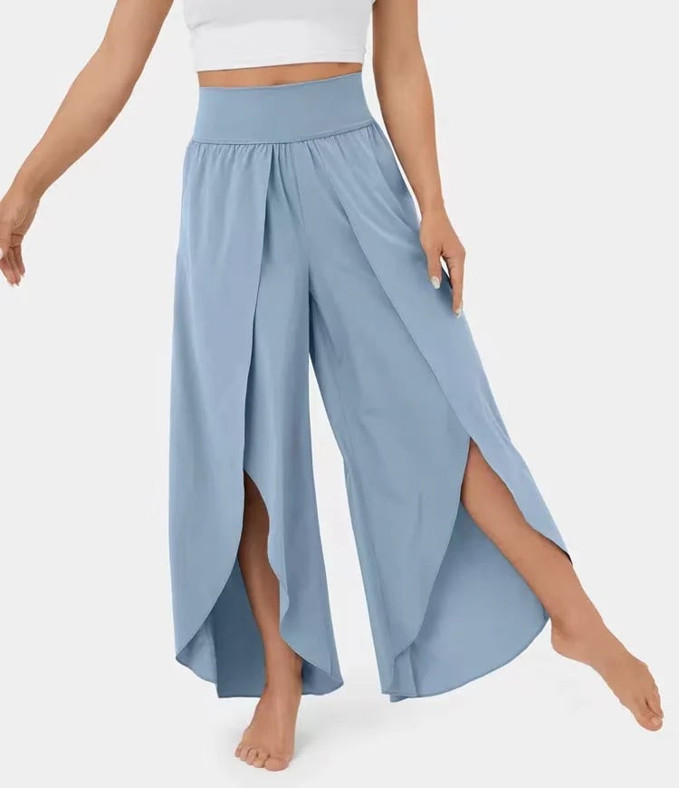 High Waisted Wide Leg Pants Split Casual Quick Dry Design