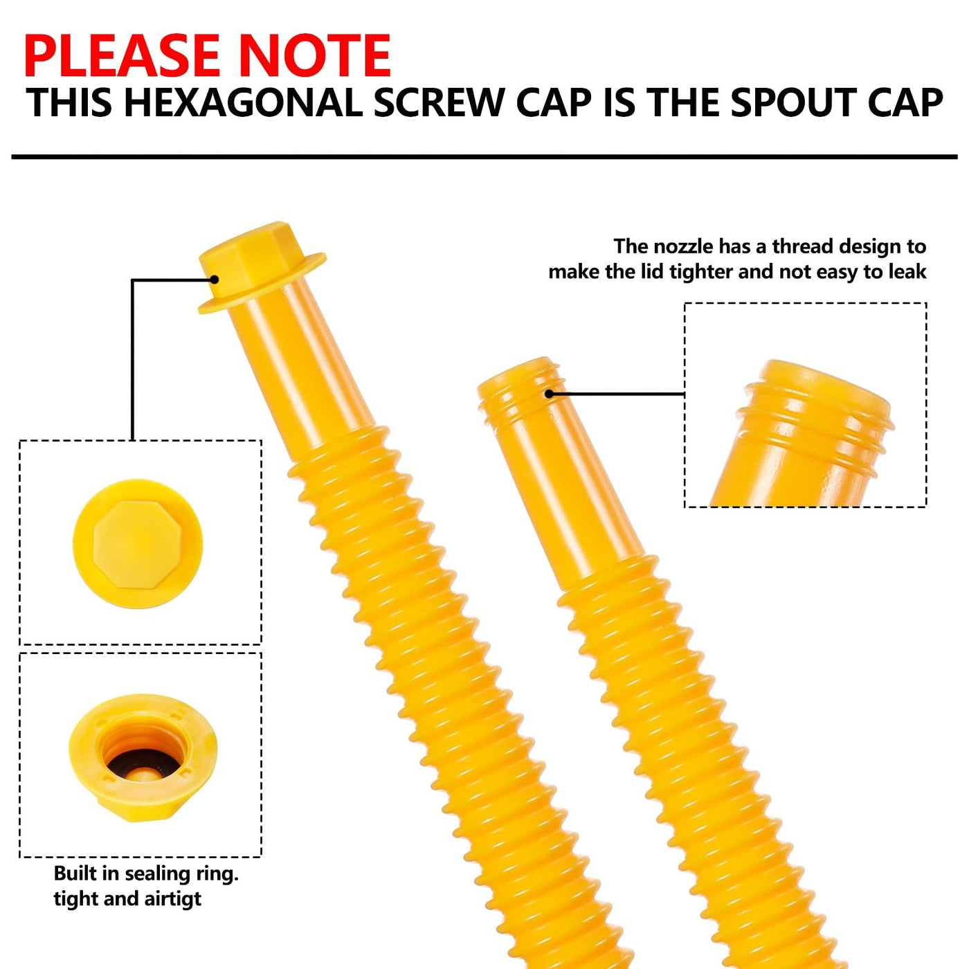 Upgraded Replacement Gas Can Spout With Flexible Nozzle For 1 To 10 Gal Cans