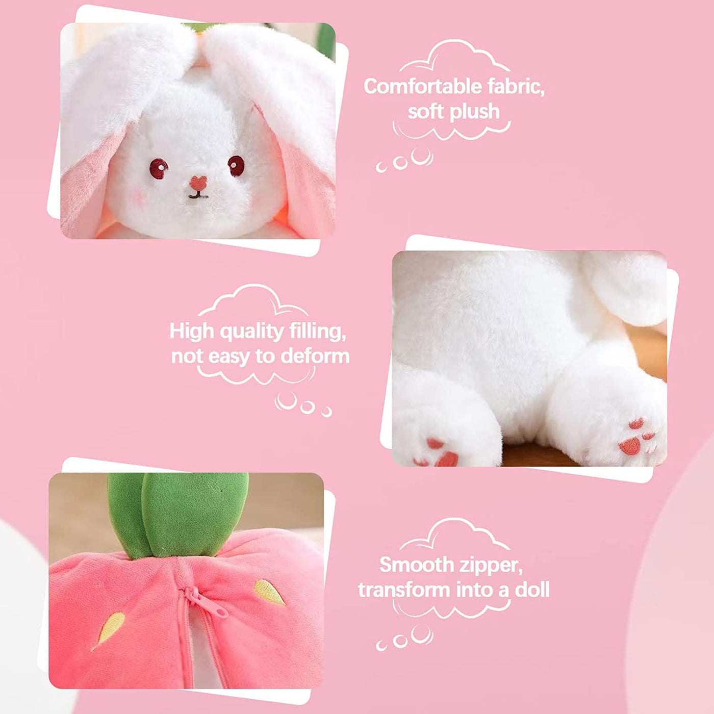 Strawberry Bunny Plush Toy Cute Little Rabbit Fruit Doll Plush