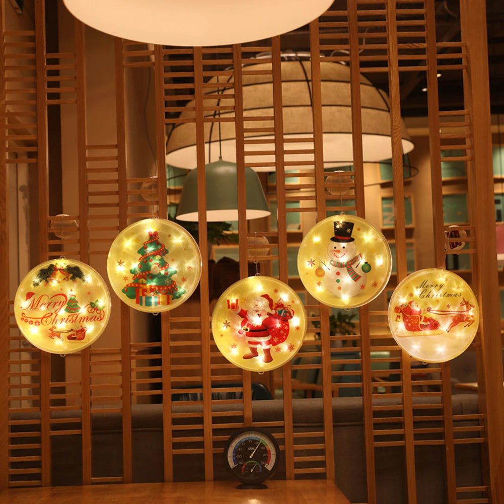 Christmas Tree LED Window Lights Battery Powered Fairy Glow Easy Hang