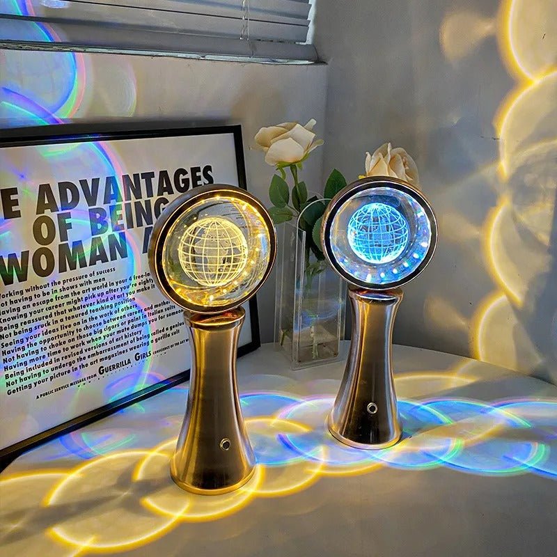 Crystal Globe Night Light Rechargeable 3D Decorative Bedroom Lamp