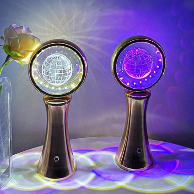 Crystal Globe Night Light Rechargeable 3D Decorative Bedroom Lamp