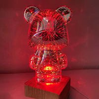 Fireworks Bear 3D LED Desk Lamp For Kids Room Nursery Office
