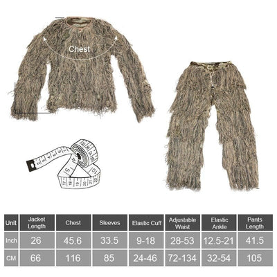 Hunting Ghillie Suit 3D Camouflage Sniper Outdoor Apparel