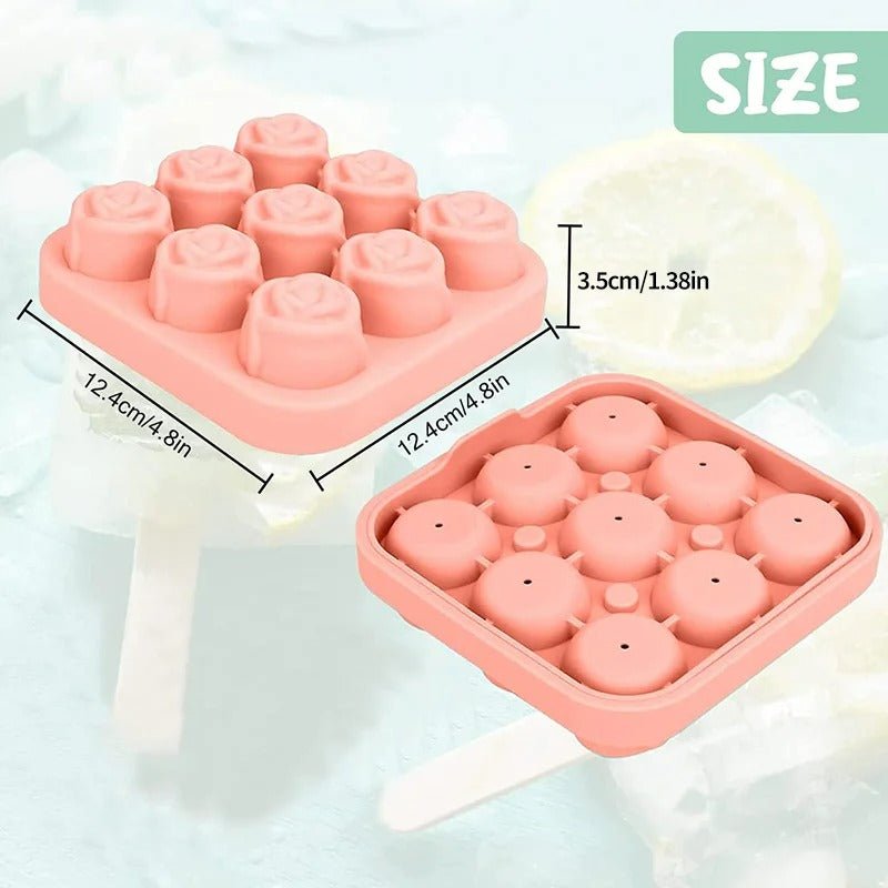 Rose Ice Mold 3D Flower Shape Silicone Small Ice Cube Tray