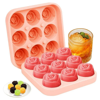 Rose Ice Mold 3D Flower Shape Silicone Small Ice Cube Tray