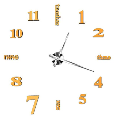 3D Wall Sticker Clock Modern Design For Stylish Home Decor