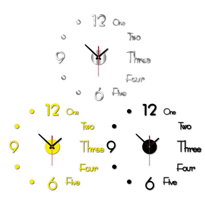 3D Wall Sticker Clock Modern Design For Stylish Home Decor