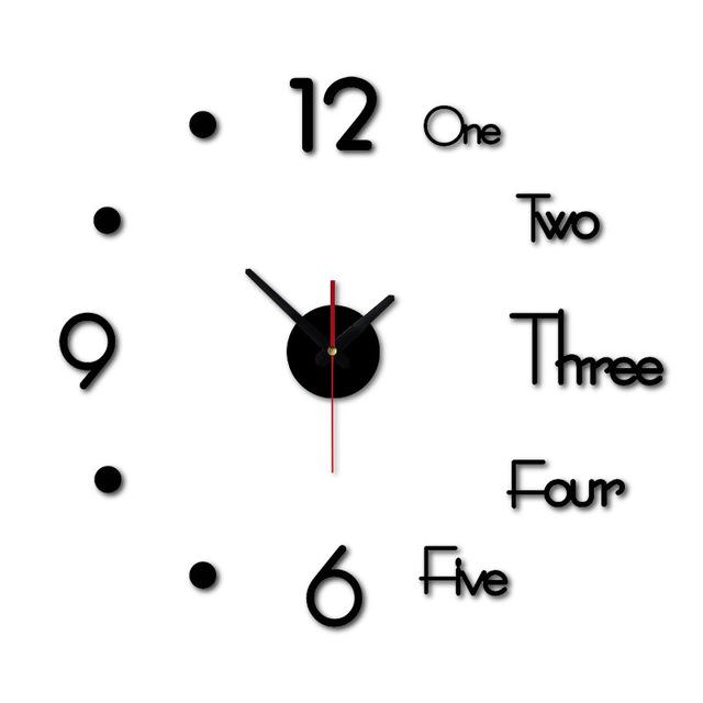 3D Wall Sticker Clock Modern Design For Stylish Home Decor