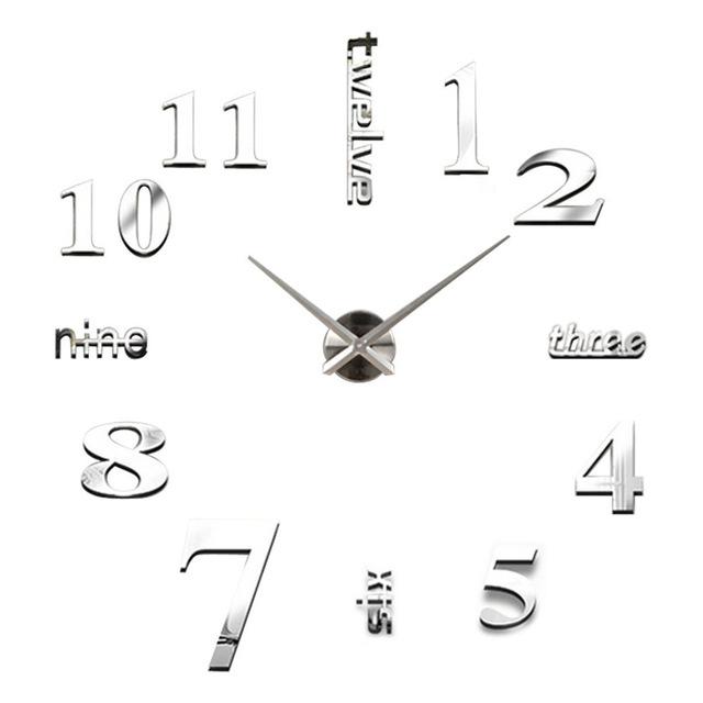 3D Wall Sticker Clock Modern Design For Stylish Home Decor