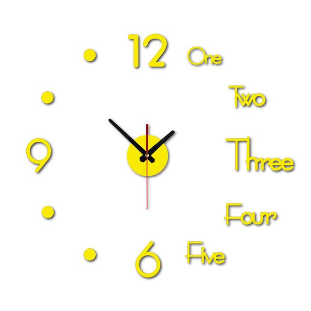 3D Wall Sticker Clock Modern Design For Stylish Home Decor
