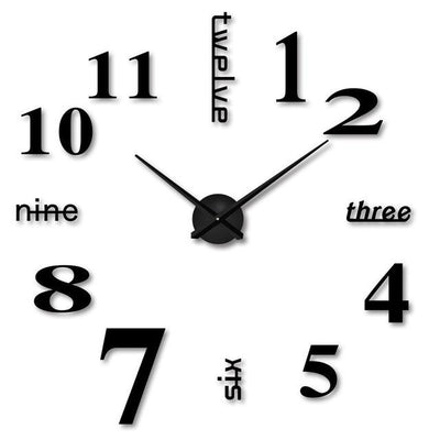 3D Wall Sticker Clock Modern Design For Stylish Home Decor