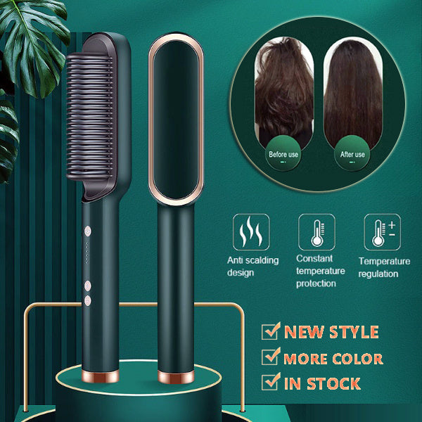 2 In 1 Hair Straightener Hot Comb Curling Tong Electric Brush