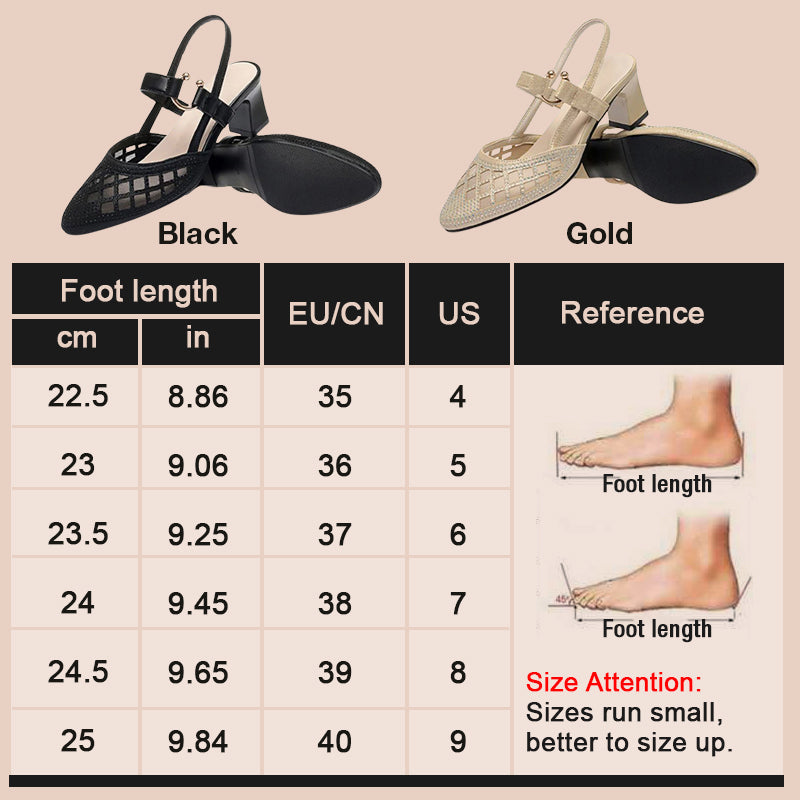 Glittering Rhinestone Block Heel Sandals Elegant Party Shoes