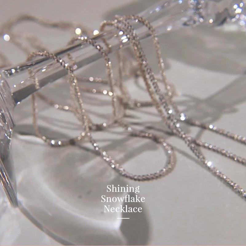 Sterling Silver Snowflake Necklace Elegant Shining Jewelry Design