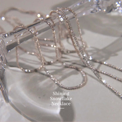 Sterling Silver Snowflake Necklace Elegant Shining Jewelry Design