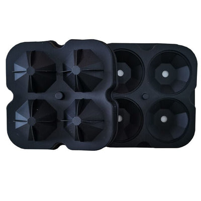 Diamond Ice Mold Flexible Silicone Tray With 4 Large Holes